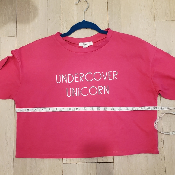 Hot Pink Undercover 🦄  Long Sleeve Crop Top Size Large - Picture 5 of 6